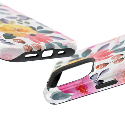 Blossoming Beauty – MagSafe Case with Pastel Floral Watercolor Design