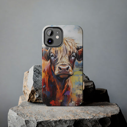 Cute Western Phone Case | Highland Cow | Robust Rocky Mountain-Inspired | Expressionism | Fresco