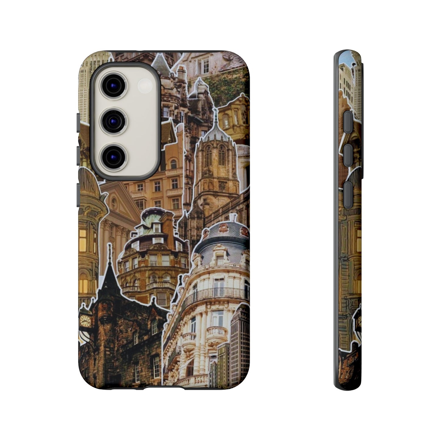 Vintage Architectural Collage Samsung Galaxy Case – Tough Dual-Layer Protection with Matte Finish