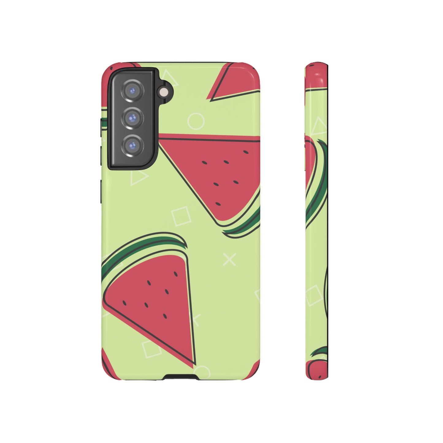 Watermelon Slice Samsung Galaxy Case – Fresh & Fun Design with Retro Geometric Pattern