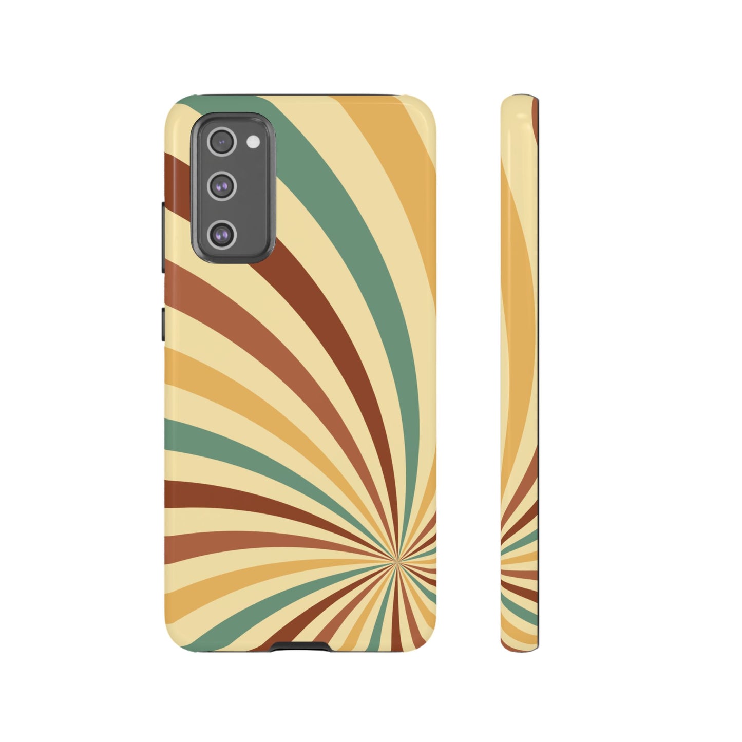 Earthy Retro Swirl Samsung Galaxy Case – Dual-Layer Protection with 70s-Inspired Earth Tones