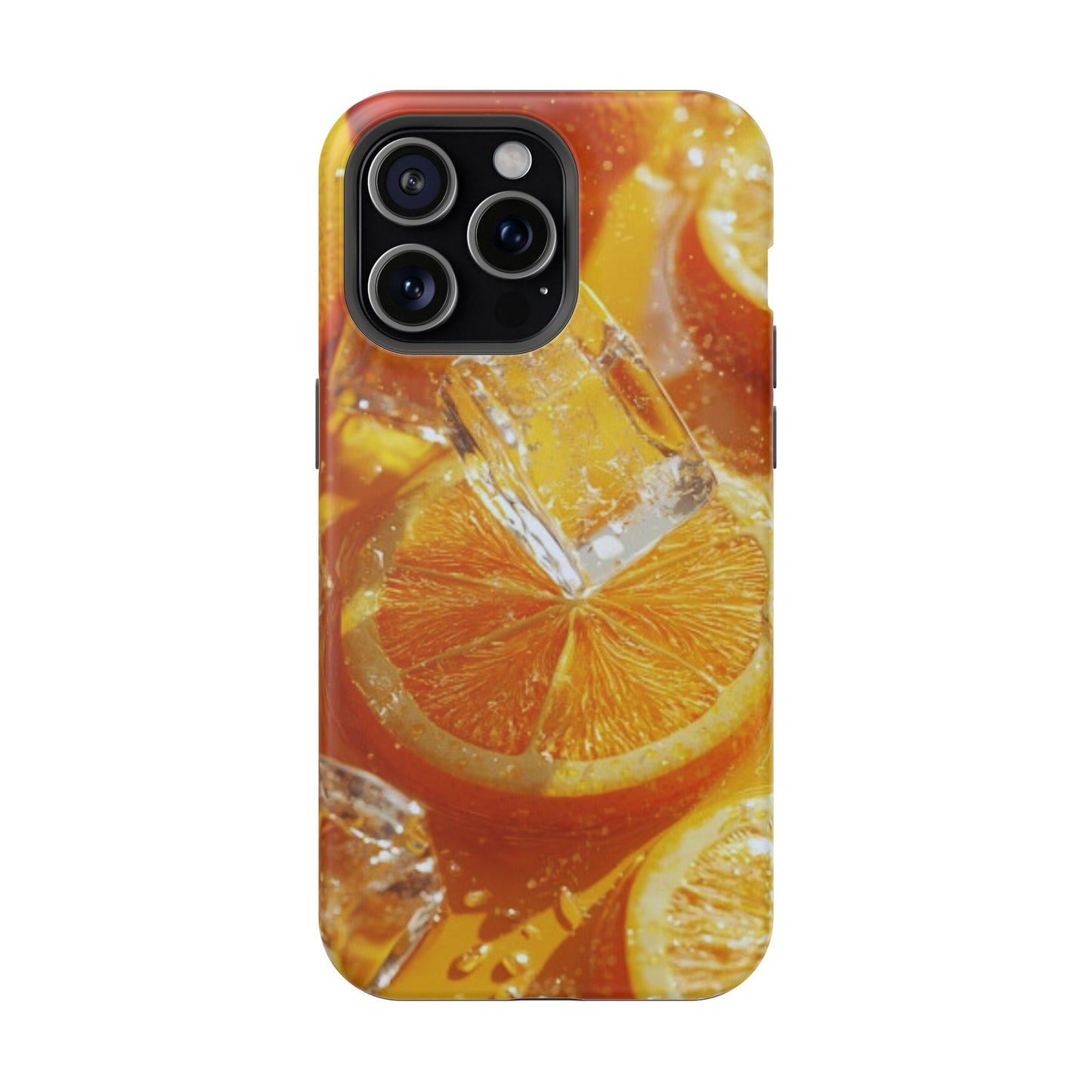 Citrus Orange Splash MagSafe iPhone Case – Dual-Layer Tough Protection, Vibrant Summer Design