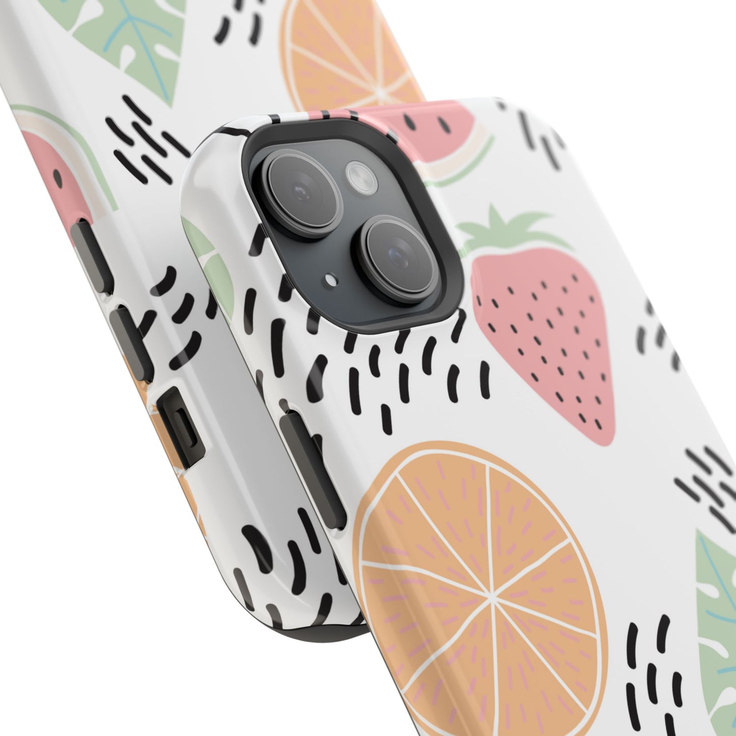 Tropical Fruit Fiesta Tough MagSafe iPhone Case – Fun Watermelon, Pineapple, and Citrus Design