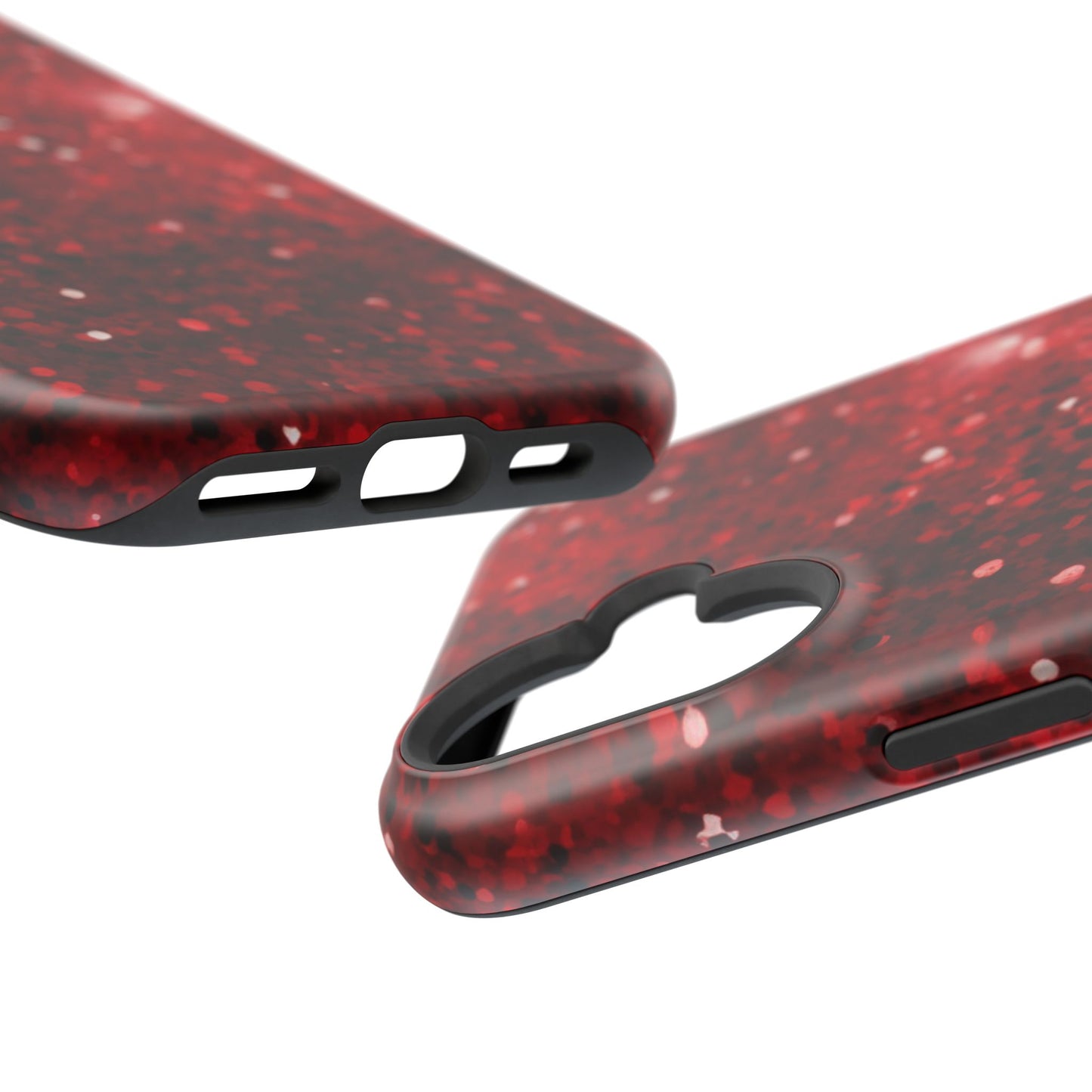 Crimson Glow Glitter MagSafe Case