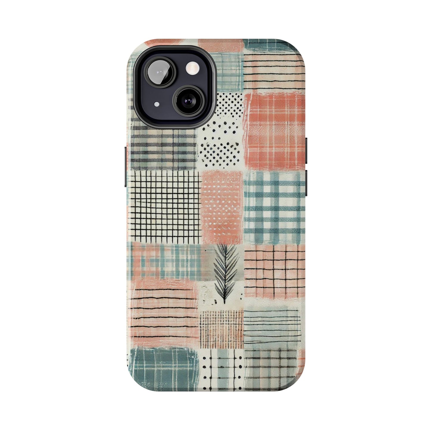 Geometric Patchwork iPhone Case - Modern Minimalist Design, Protective Cover - BOGO Cases