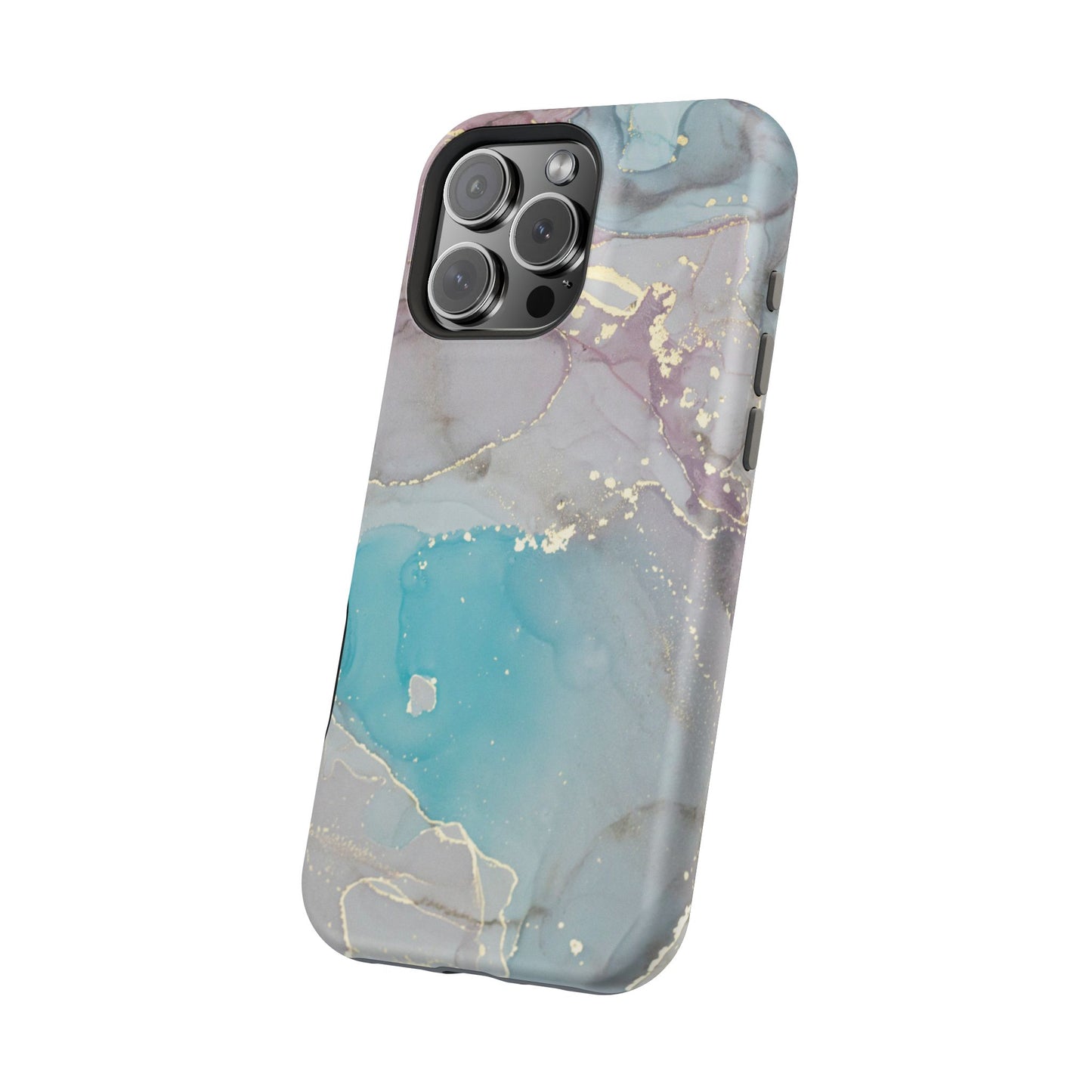 Sky Blue & Purple Marble Wave – MagSafe Case with Dreamy Marble Design