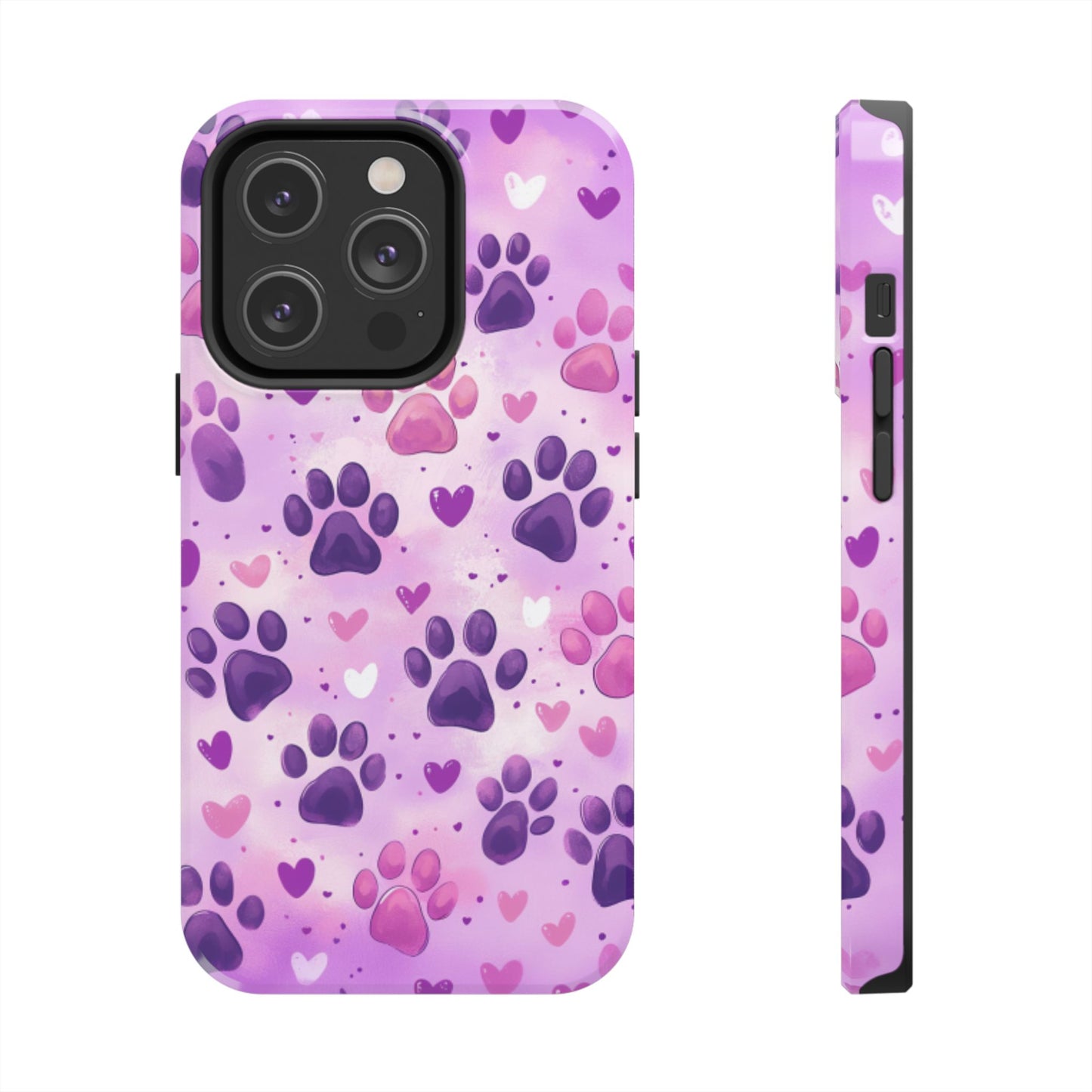 Purple Paw Print iPhone Case - Cute Pet-Themed Protective Cover