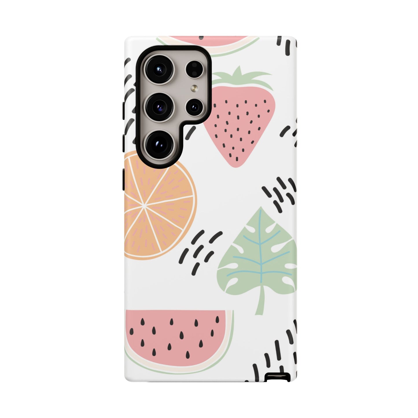 Tropical Fruit Fiesta Tough Samsung Galaxy Case – Fun Watermelon, Pineapple, and Citrus Design - BOGO Cases