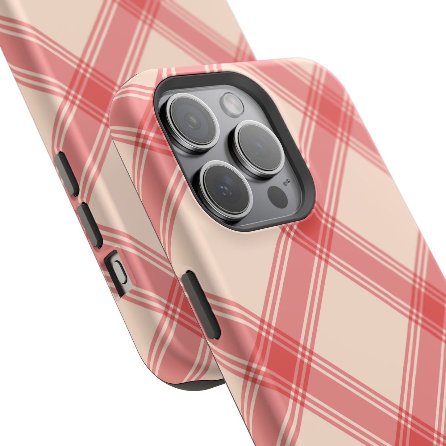 Soft Peachy Red Plaid MagSafe Case