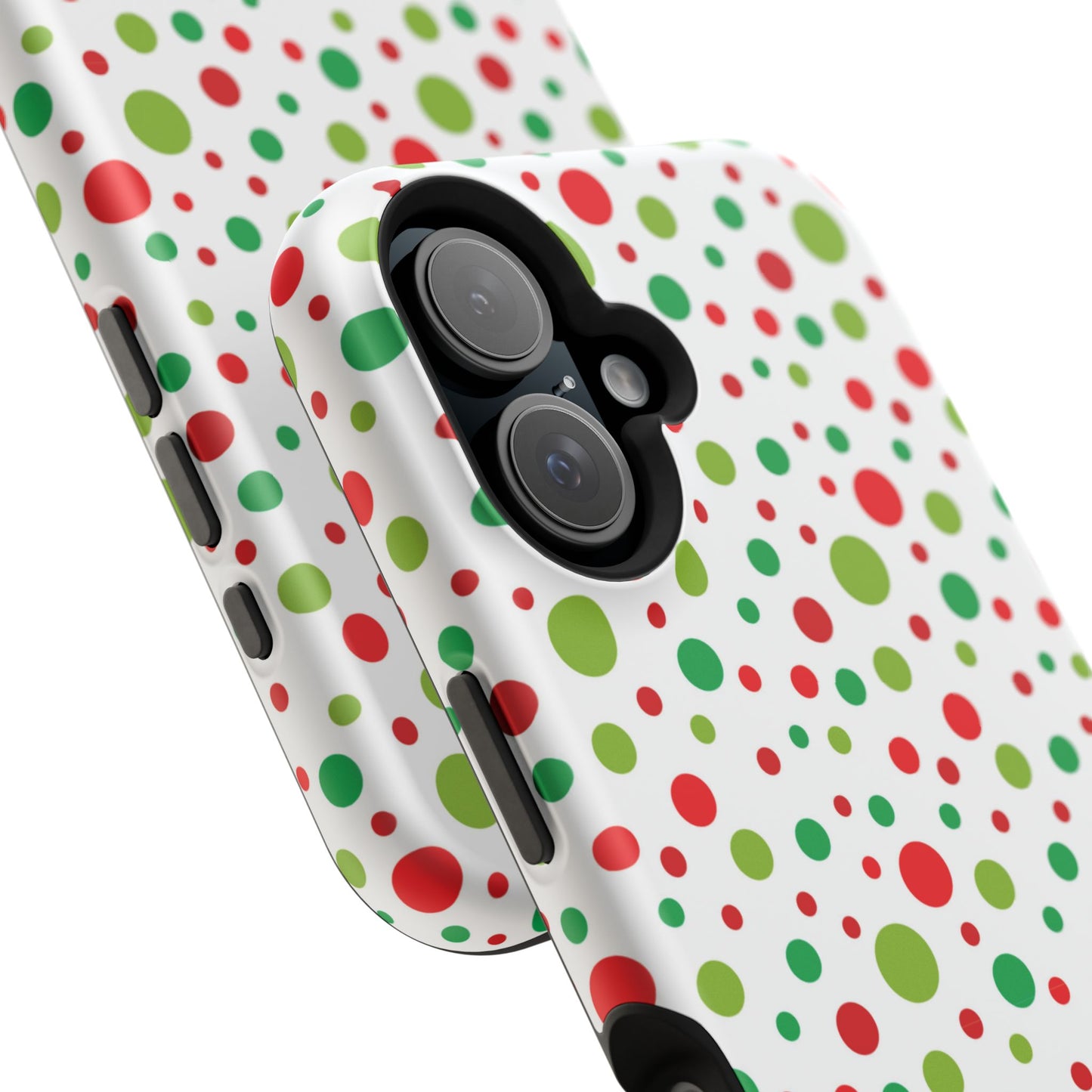 Red & Green Christmas Polka Dots – MagSafe iPhone Case