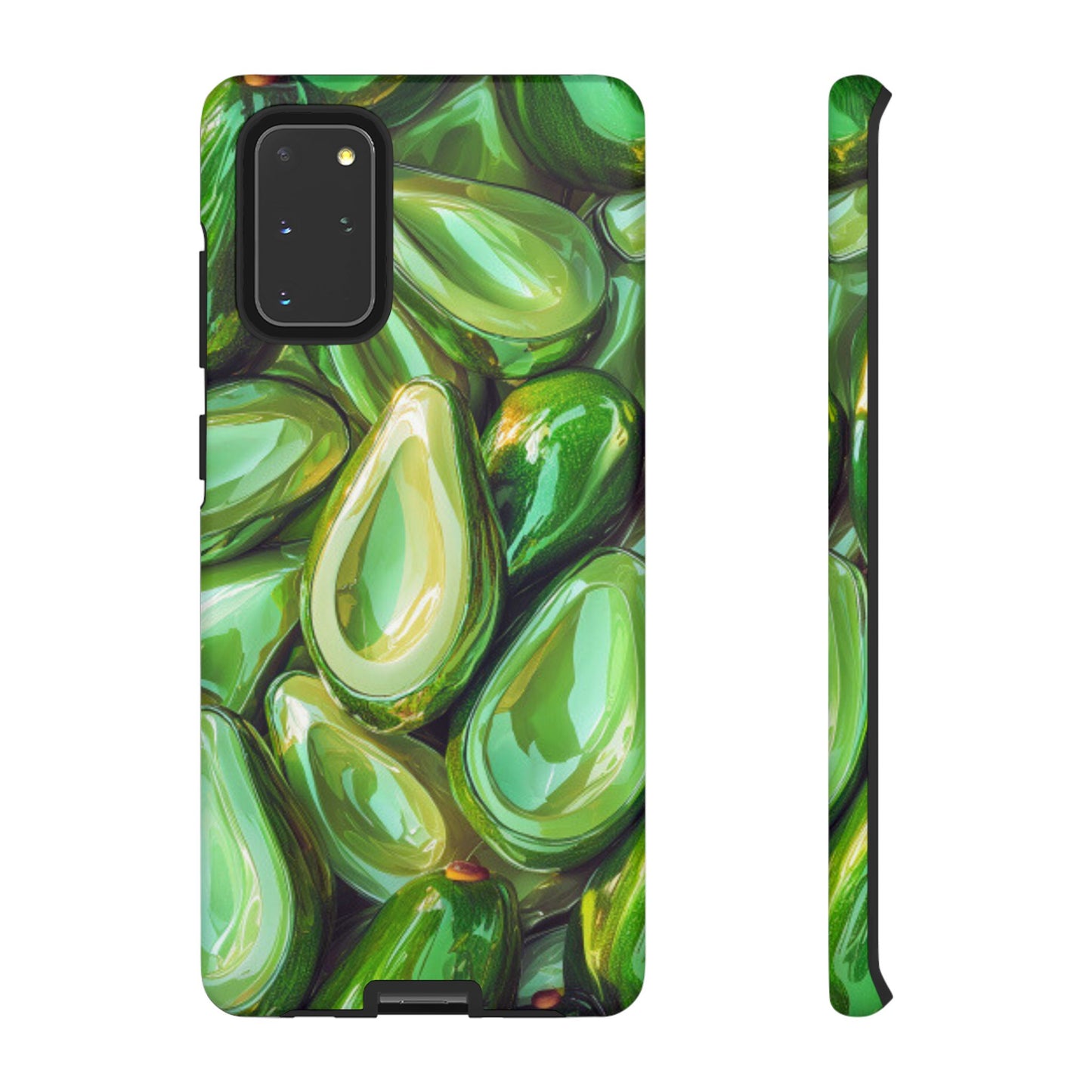 Glossy Avocado Samsung Galaxy  Case – Sleek Green 3D Fruit Design, Durable and Stylish