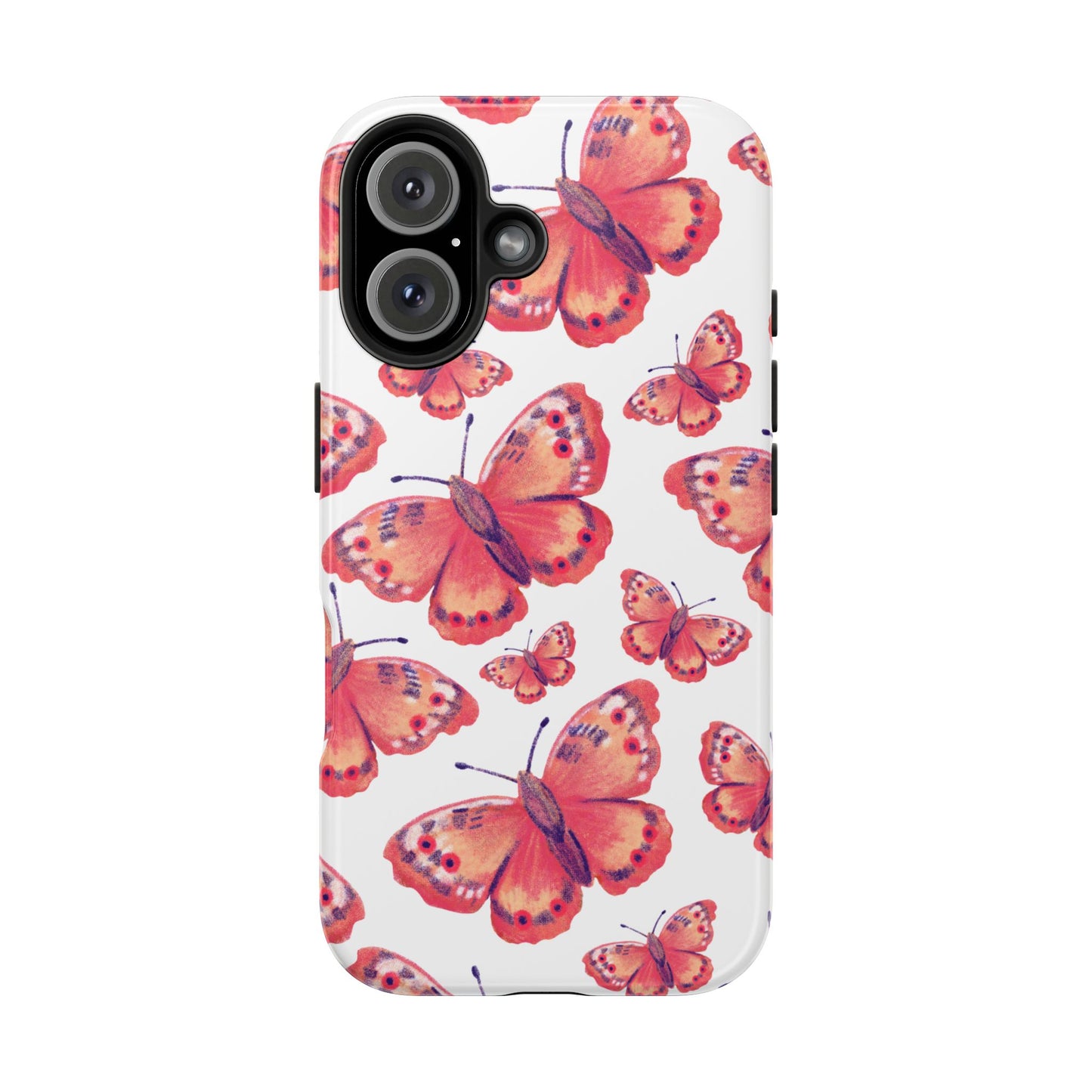 Coral Butterfly iPhone Case – Slim, Protective Design with Bold Watercolor Print