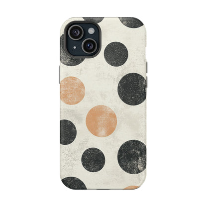 Vintage Polka Dot MagSafe iPhone Case - Retro Abstract Protective Cover