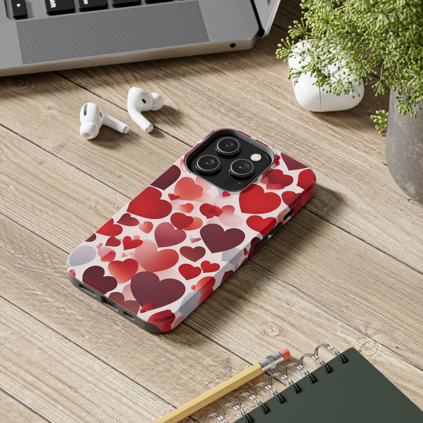 iPhone Case: Romantic Red Heart Gradient Case