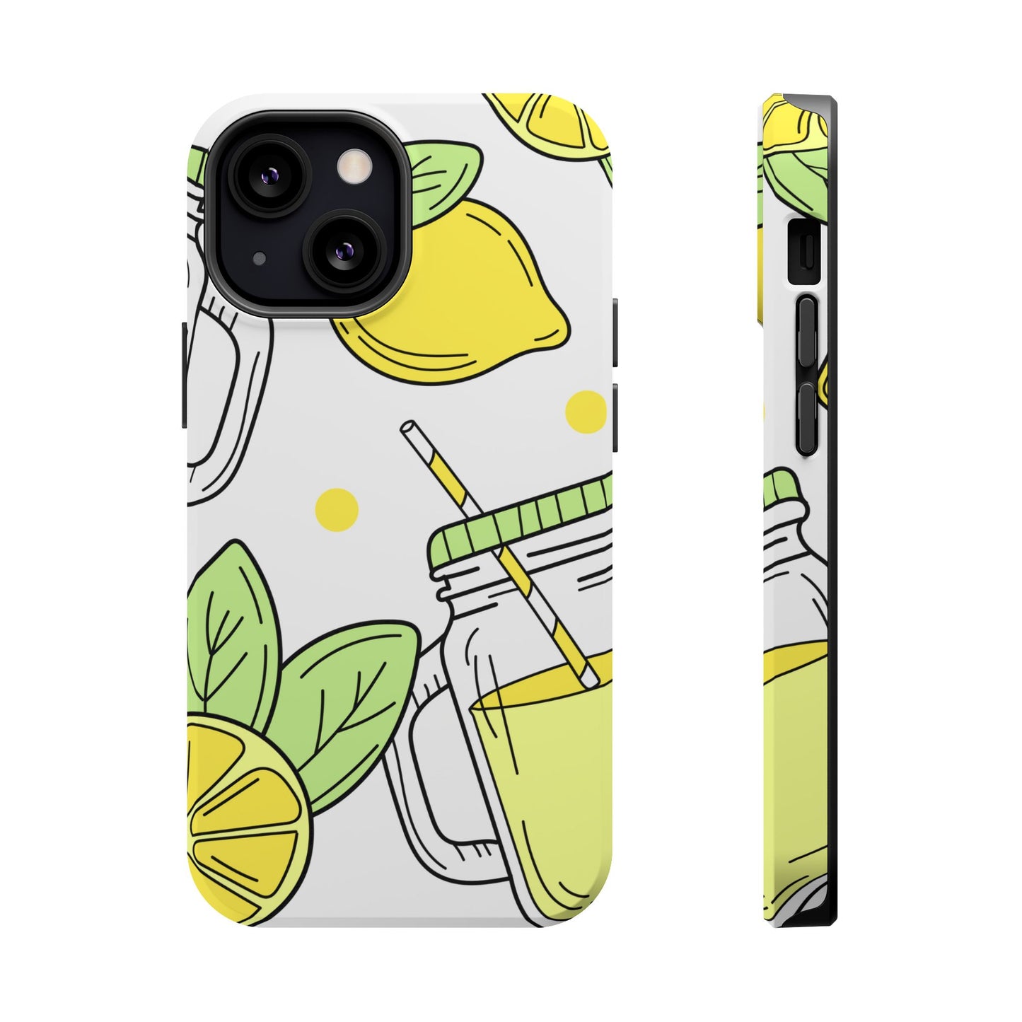 Lemonade Love Tough MagSafe iPhone Case – Fun Lemon Mason Jar Design, Dual-Layer Protection