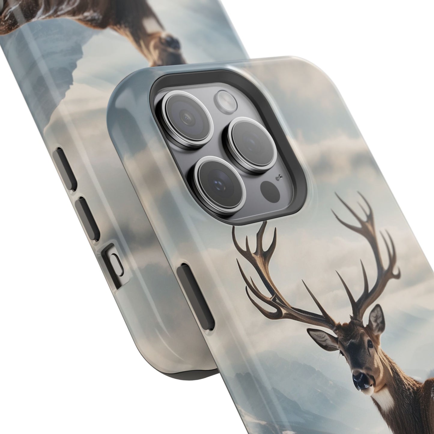 Alpine Majesty: Stag in Snow – MagSafe iPhone Case