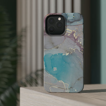 Sky Blue & Purple Marble Wave – MagSafe Case with Dreamy Marble Design