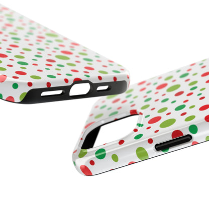 Red & Green Christmas Polka Dots – iPhone Case