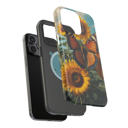 Vibrant Butterfly & Sunflower – MagSafe iPhone Case