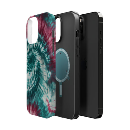 Teal and Pink Tie-Dye MagSafe Case – Stylish and Functional