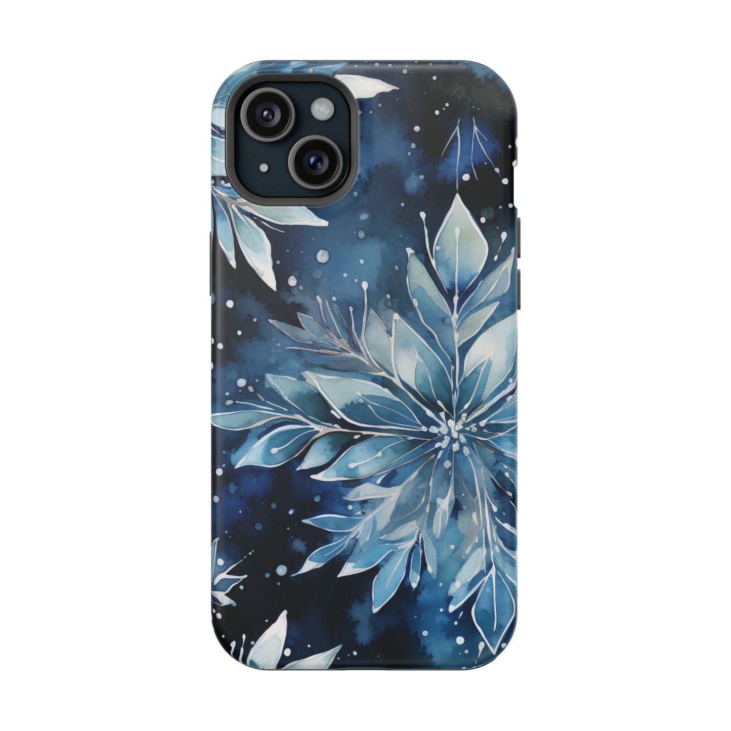 Winter’s Embrace – Blue Snowflake MagSafe iPhone Case