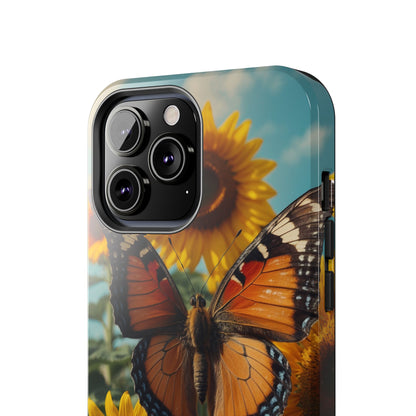 Vibrant Butterfly & Sunflower – iPhone Case