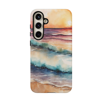 Sunset Waves Samsung Galaxy Case – Vibrant Watercolor Design