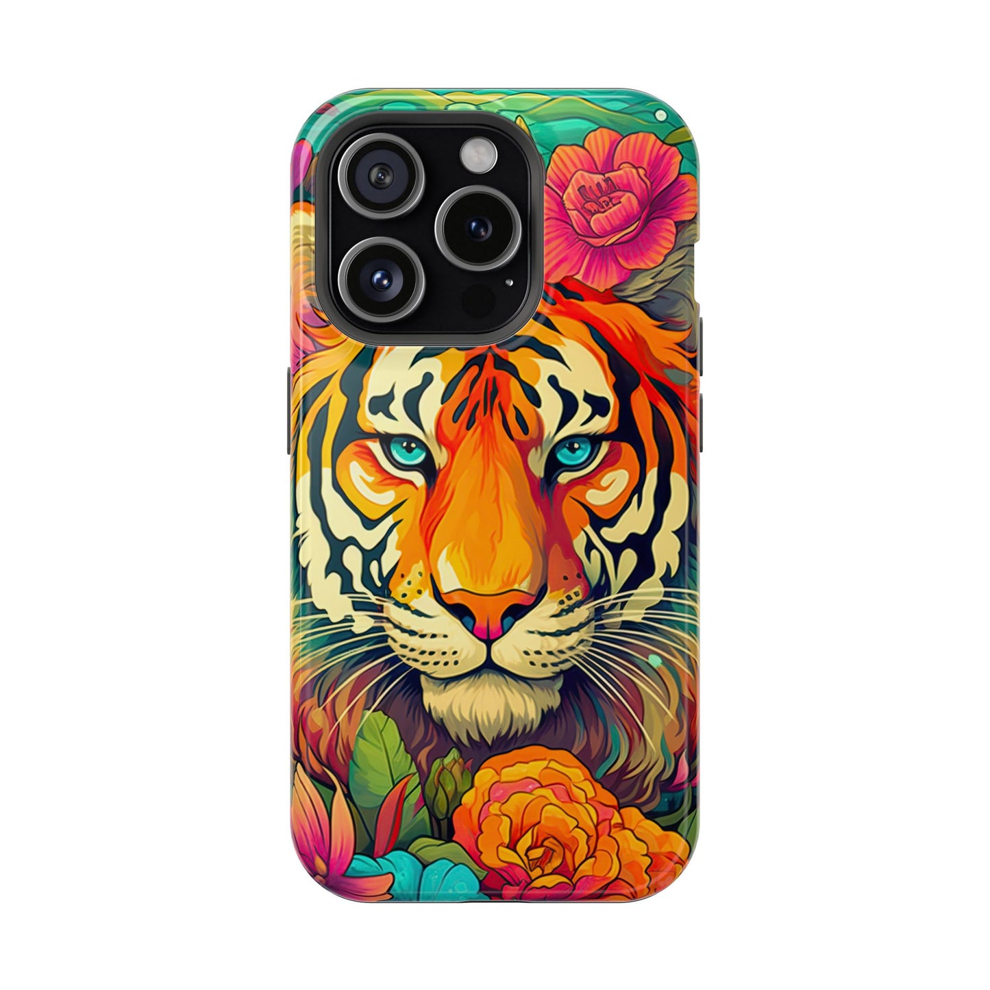 Fierce Rainbow Tiger Art - MagSafe iPhone Case