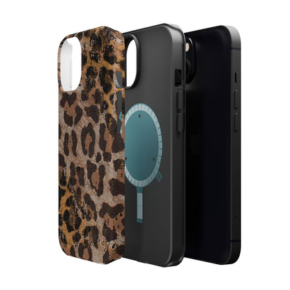 Vintage Distressed Leopard Print - MagSafe iPhone Series Case