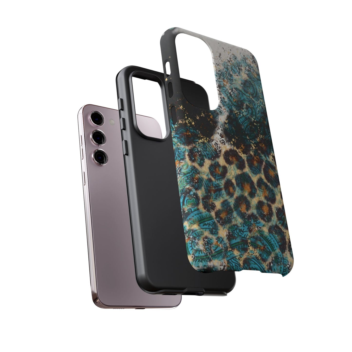 Turquoise Paisley Cowhide Leopard - Samsung Galaxy Series Case