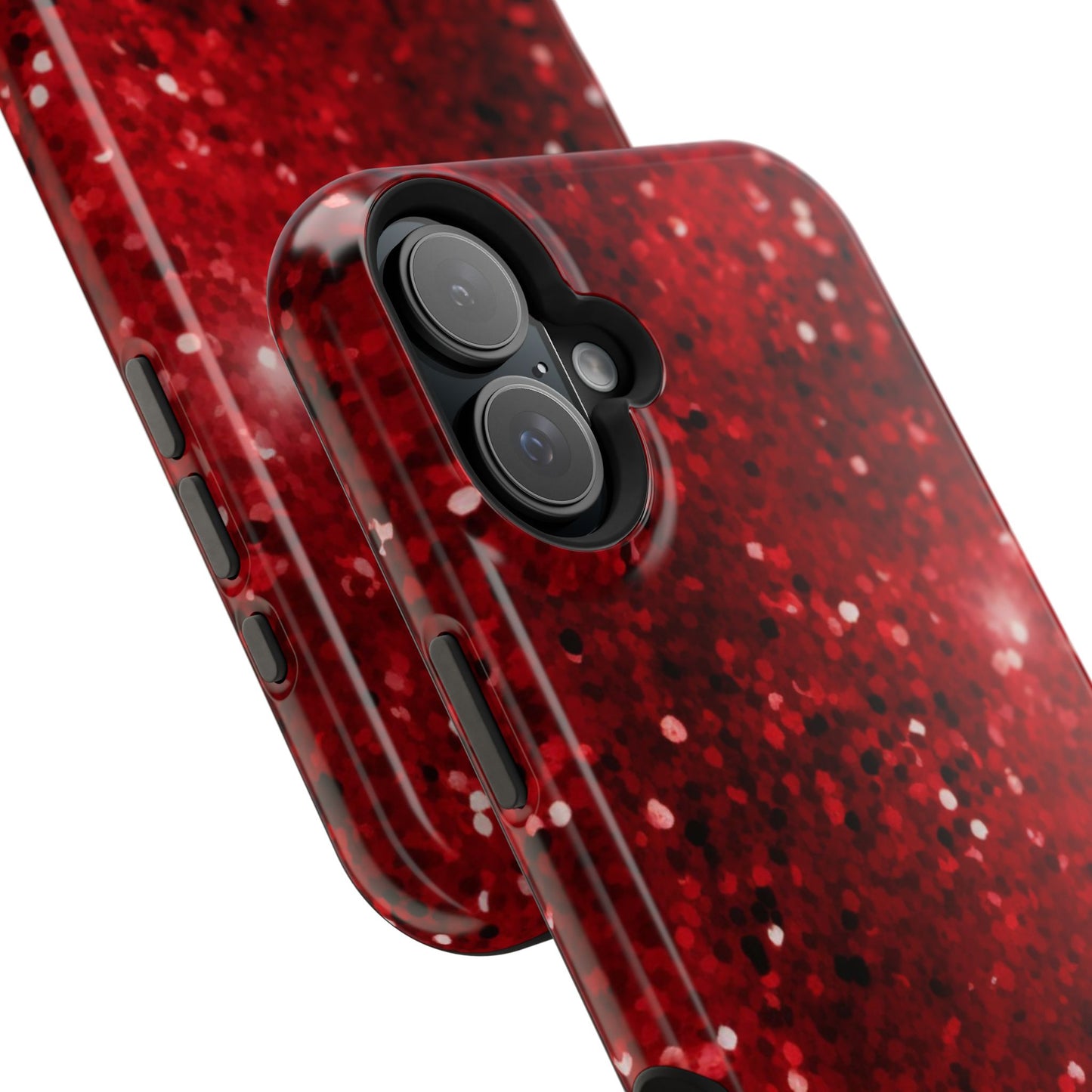 Crimson Glow Glitter MagSafe Case