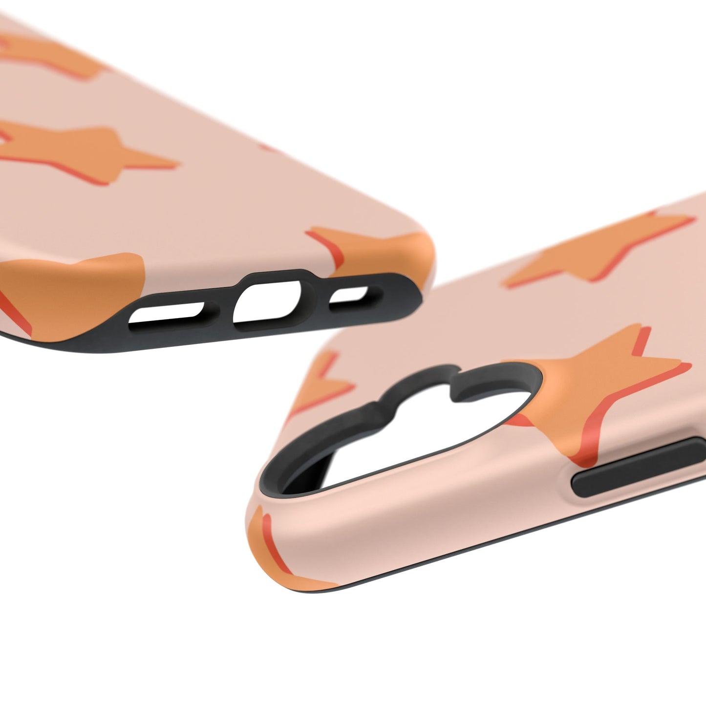 Retro Orange Stars MagSafe iPhone Case – Shock-Resistant, Smooth Matte Finish, Dual-Layer Design