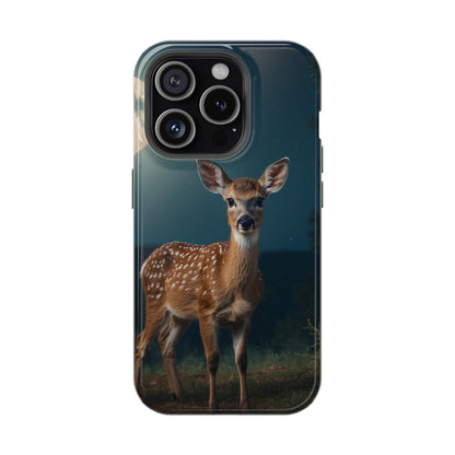 MagSafe-Compatible iPhone Case – Mystic Fawn Under the Moonlit Sky