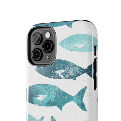 Vintage Blue Fish Print - iPhone Series Case