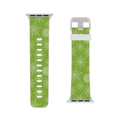 Green Snowflake Pattern Apple Watch Band