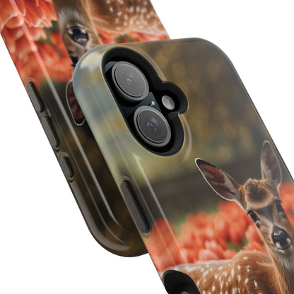 Fawn Among Tulips MagSafe iPhone Case