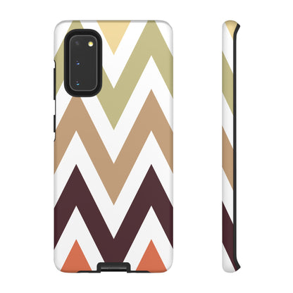 Earthy Chevron Samsung Galaxy Case – Boho-Inspired Design with Dual-Layer Protection