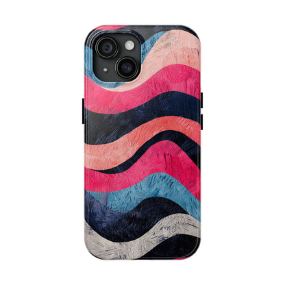 Abstract Wave Pattern iPhone Case – Shockproof, Matte Finish, Dual-Layer Protection