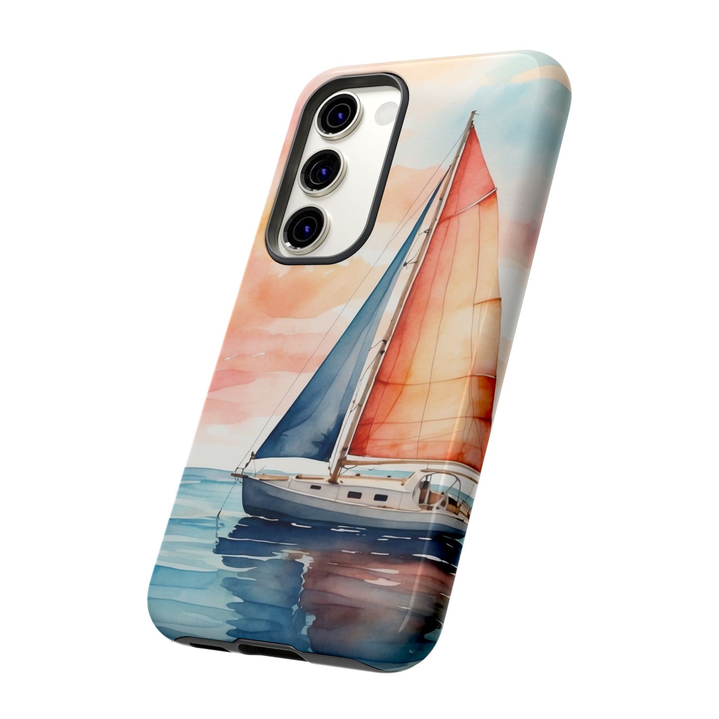 Sunset Sail Samsung Galaxy Case – Watercolor Sailboat and Sky Design