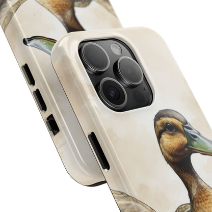 Graceful Duck in Watercolor Scene - iPhone Case