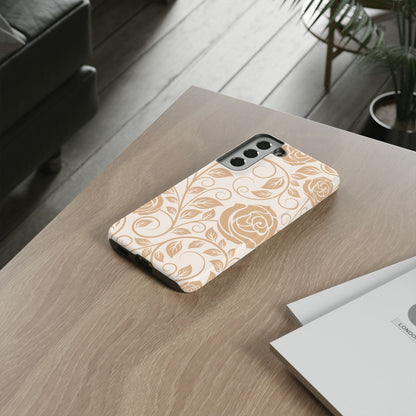 Vintage Rose Vine Tough Samsung Galaxy Case – Elegant Floral Pattern with Dual-Layer Protection