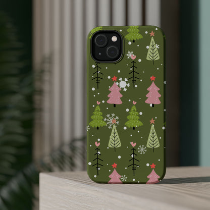 Whimsical Christmas Tree Pattern – MagSafe Phone Series Case