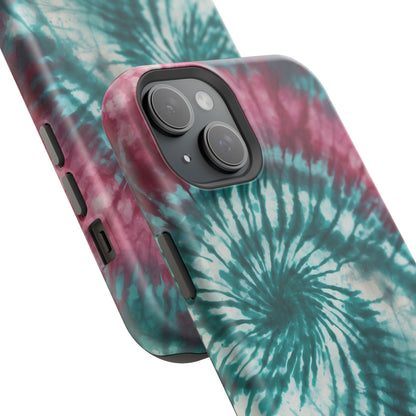 Teal and Pink Tie-Dye MagSafe Case – Stylish and Functional