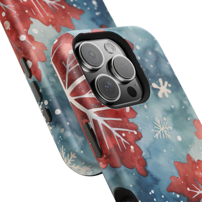 Crimson Snowflake Charm – MagSafe iPhone Case