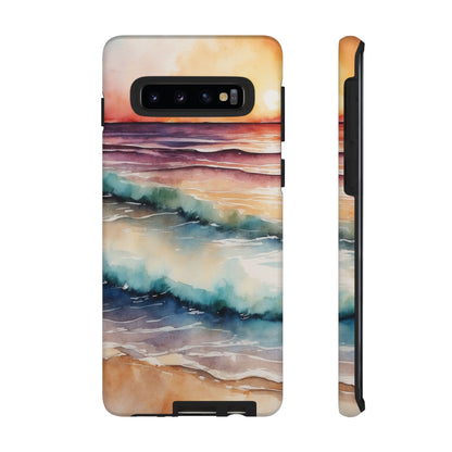 Sunset Waves Samsung Galaxy Case – Vibrant Watercolor Design