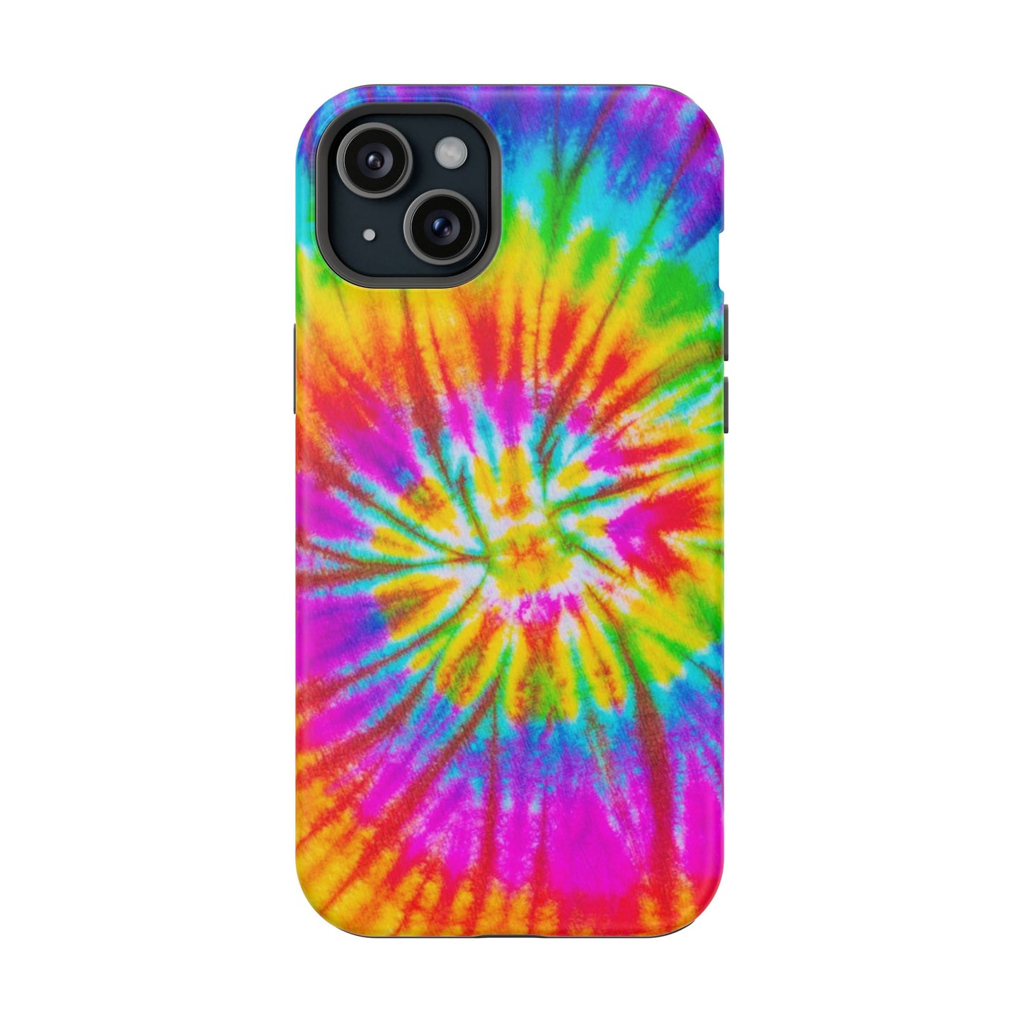 Rainbow Spiral Tie-Dye MagSafe Case – Vibrant Colors & Functionality