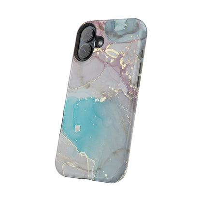 Sky Blue & Purple Marble Wave – MagSafe Case with Dreamy Marble Design