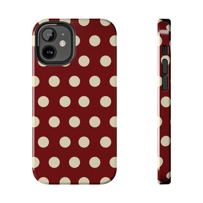 Classic Red & Cream Polka Dots - iPhone Case