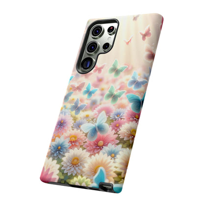 Butterfly Blossom Samsung Case - Pastel Floral Protective Cover