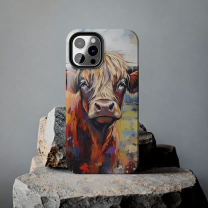 Cute Western Phone Case | Highland Cow | Robust Rocky Mountain-Inspired | Expressionism | Fresco